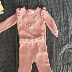 Carter's Pink Knit Bunny Sweater